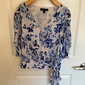 Banana Republic Wrap shirt with blue floral design